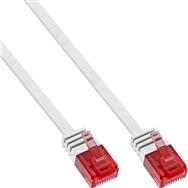 Câble patch plat ultra-fin InLine U/UTP Cat.6 Gigabit prêt blanc 0,5 m