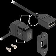 Câble DisplayPort Delock - DisplayPort (F) vers Mini DisplayPort (F) coudé, Keystone