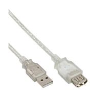 Câble d'extension USB 2.0 InLine Type AM/F - transparent - 3 m