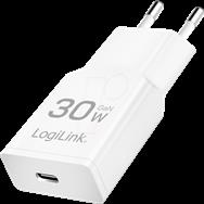 LogiLink Lader 230V 1xUSB-C 30W Wit slim