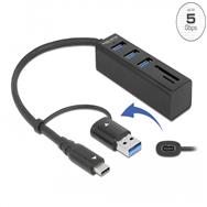 Hub Delock - 3 ports USB 3.2 Gen 1 + 1 port USB-C 3.2 Gen 1