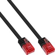 Câble patch plat ultra-fin InLine U/UTP Cat.6 Gigabit prêt noir 7 m