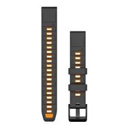 Bracelet silicone Garmin QuickFit Graphite/Orange étincelant
