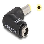 Adaptateur secteur Delock - Jack DC 5,5 x 2,5 mm (M) vers jack DC 5,5 x 2,5 mm (F) coudé