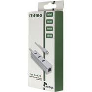 Inter-Tech Argus IT-410-S - USB 3.2 Gen 1 (3.1 Gen 1) Type-C - IEEE 802.3ab - IEEE 802.3i - IEEE 802.3u - Gris - RJ-45 - USB 3.2 Gen 1 (3.1 Gen 1) Type-A - LAN - USB - Aluminium
