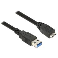 Delock 85076 - 5 m - USB A - Micro-USB B - USB 3.2 Gen 1 (3.1 Gen 1) - Mâle/Mâle - Noir