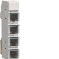 Hager LMN-Modul 4x RJ12 (Registered Jack 12)-Buchsen Passive without Voltage