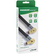 Câble d'antenne InLine Premium coudé - 4x blindé - >110 dB - noir - 10 m