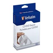 Pochette CD/DVD Verbatim - capacité : 1 CD/DVD (pack de 100)