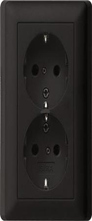 Prise Schuko GIRA 0783005 2 voies full System 55 sw