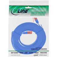 Câble patch plat ultra-fin InLine U/UTP Cat.6 Gigabit prêt bleu 1 m