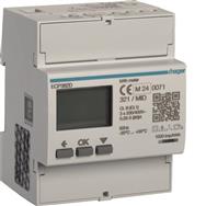 Hager Energy Meter: 3-Phase, 80A, 4M (4-Module) S0 MID (Measuring Instrument Directive)