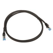 Câble patch en ligne S/FTP PiMF Cat.6A sans halogène 500 MHz noir 1,5 m