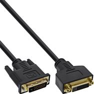 Câble DVI-D InLine Premium 24+1 mâle vers femelle Dual Link plaqué or 2 m