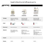 Machine à expresso SMEG style années 50 EGF03PGEU Vert pastel, Machine à expresso, 2,4 L, Café moulu, Moulin intégré, 1650 W, Vert