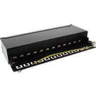 Panneau de brassage en ligne Cat.6A, montage table/mur, 12 ports, noir RAL9005