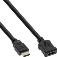 Câble HDMI InLine - Câble HDMI haute vitesse - M/F - noir - contacts dorés - 1 m