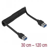 Câble spiralé USB 3.0 Delock Type-A mâle vers Type-A mâle