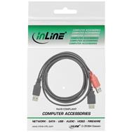 Câble USB 2.0 en Y InLine 2x Type A mâle/femelle - 0,2 m