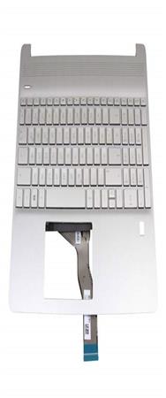 Clavier HP L68125-041 avec boîtier supérieur DE rétroéclairé argent