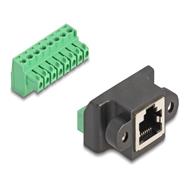 Connecteur réseau Delock - RJ-45 (F) vers bornier 8 broches détachable