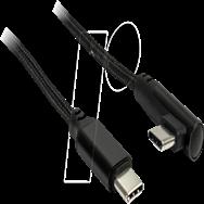 Câble USB Inter-Tech - USB-C 24 broches (M) droit vers USB-C 24 broches (M) coudé