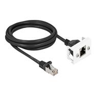 Câble d'extension réseau Delock pour module Easy 45, fiche RJ45 S/FTP vers prise RJ45 Cat.6A, 2 m, noir - 2 m - Cat6a - S/FTP (S-STP) - RJ-45 - RJ-45 - Noir - Blanc
