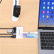 Hub Manhattan 4 ports avec USB-C et alimentation