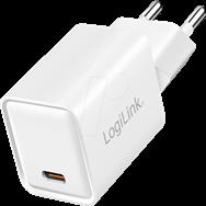 LogiLink PA0355 - USB-Ladegeraet 20 W 5-12 V 1x USB-C PD+QC 3.0 GaN weiÃƒÅ¸