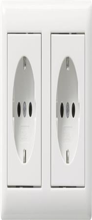 Prise GIRA SCHUKO 479303 2 voies filaire + cadre Standard 55 rws