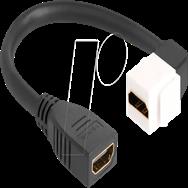 Câble HDMI Delock - HDMI femelle vers HDMI femelle coudée, Keystone