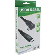 Câble USB-C coudé InLine USB4 PD 240 W 0,5 m Noir