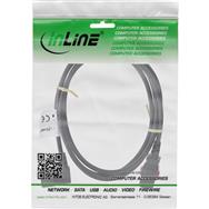 InLine IEC extension cable - C13 lockable to C14 angled - black - 2m