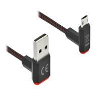 Delock Easy - Câble USB - USB (M) coudé haut/bas, réversible vers Micro-USB Type B (M) coudé haut/bas, réversible