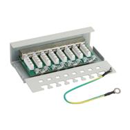 Panneau de brassage en ligne Cat.6 8 ports pour ordinateur de bureau, gris RAL7035