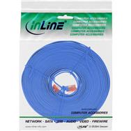 Câble patch plat ultra-fin InLine U/UTP Cat.6 Gigabit prêt bleu 7 m