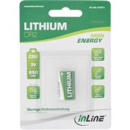 Pile photo au lithium haute énergie InLine CR2 3 V 850 mAh (1 blister)