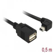 Câble USB Delock - USB (F) vers mini-USB Type B (M)