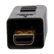 Câble HDMI haute vitesse en ligne avec Ethernet - AM/DM - ultra fin noir/doré - 0,3 m