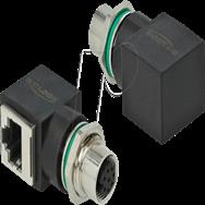 Adaptateur réseau Delock - 8 broches M12 (F) droit vers RJ-45 (F) coudé