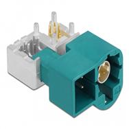 Delock 90359, HSD Z, mâle, 90°, or, bleu, laiton