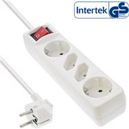 Bloc multiprises InLine - 4 prises - 2x CEE7/3 + 2x Euro CEE 7/16 - blanc - 1,5 m