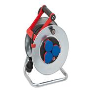 Brennenstuhl 1198580 - 25 m - 3 AC outlet(s) - Outdoor - IP44 - Blue,Red,Silver - 190 mm