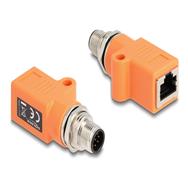 Adaptateur réseau Delock - 8 broches M12-A (M) droit vers RJ-45 (F) droit