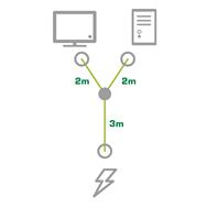 Câble d'alimentation en Y InLine Type F allemand 1x IEC-C14 vers 2x IEC-C13 5 m