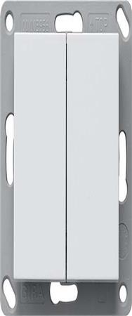 Émetteur mural radio GIRA sans pile 2x blanc pur mat 242227