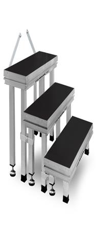 Guil ECT20-60 - Escalier modulaire en aluminium à 3 marches avec pieds, marche 300