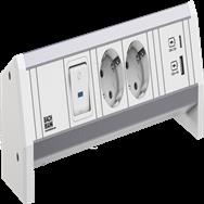 Bachmann DESK 2xCEE7/3 1xSchalter 1xUSB AC