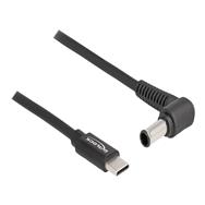 Câble d'alimentation Delock - USB-C 24 broches (M) vers prise CC 6,0 x 4,3 mm (M) coudée