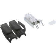 Connecteur à sertir InLine Cat.6A RJ45 blindé - 3 pièces noir, lot de 10